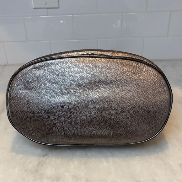 Michael Kors Metallic Pebbled Leather Shoulder Tote Bag - Picture 8 of 14
